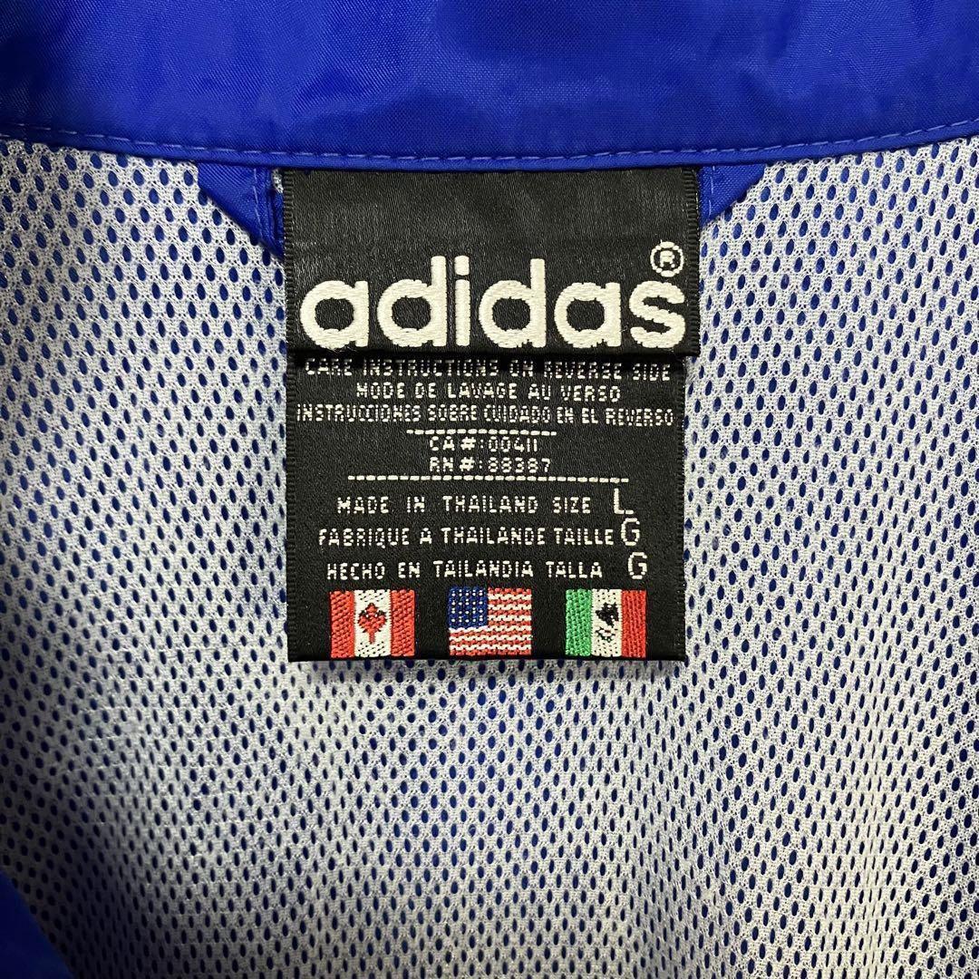 463【90s-00s】adidas ナイロンジャケット　マルチカラー　刺繍L