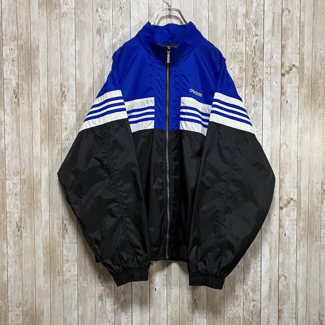 463【90s-00s】adidas ナイロンジャケット　マルチカラー　刺繍L
