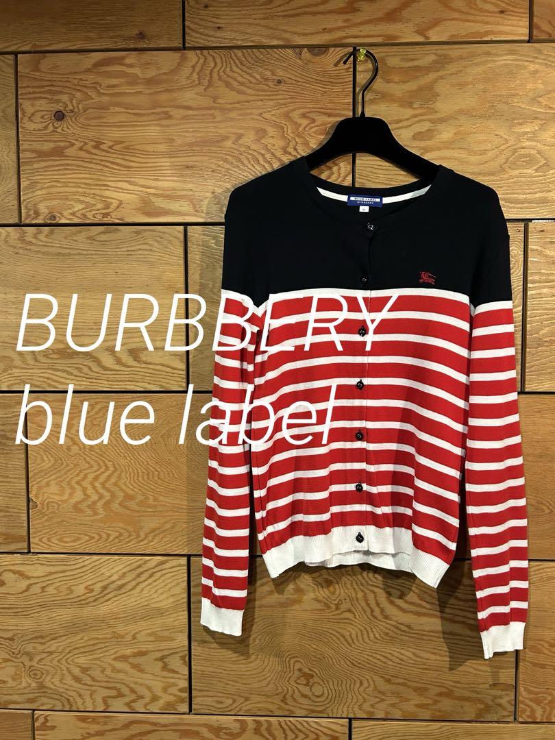 BURRERY BLUE LABEL 綿混ニットカーディガン アウターサイズ38 BURRERY BLUE LABEL 綿混ニットカーディガン アウターサイズ38
