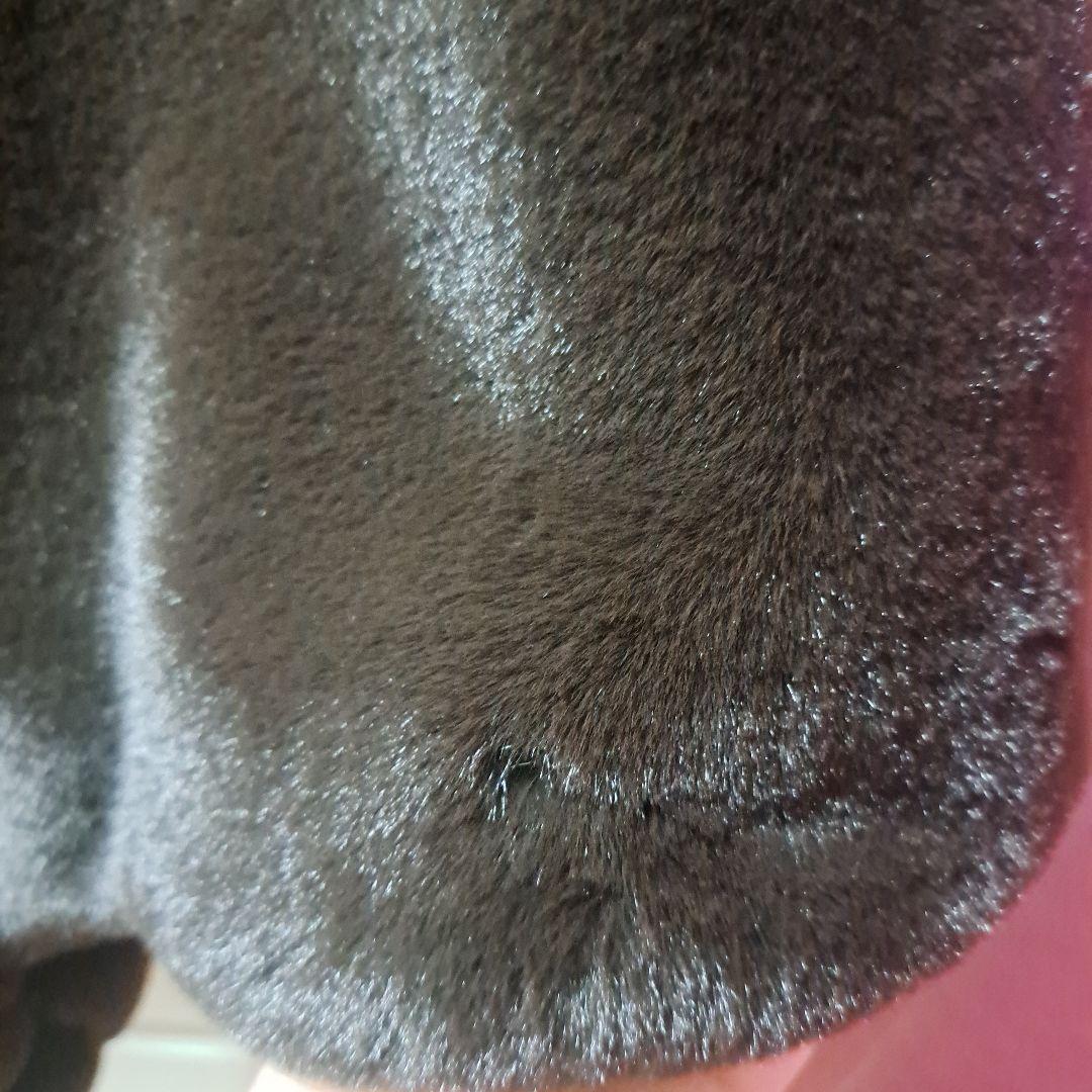 氷！お値下げ！カデュネ.フード付きダークブラウンファーコート