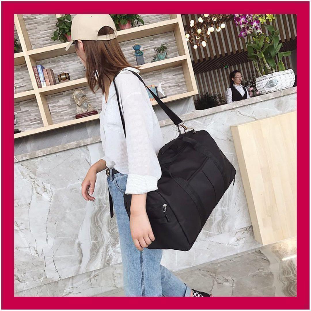 ボストンバッグ ブラック 4way 旅行 靴収納付 - バッグ