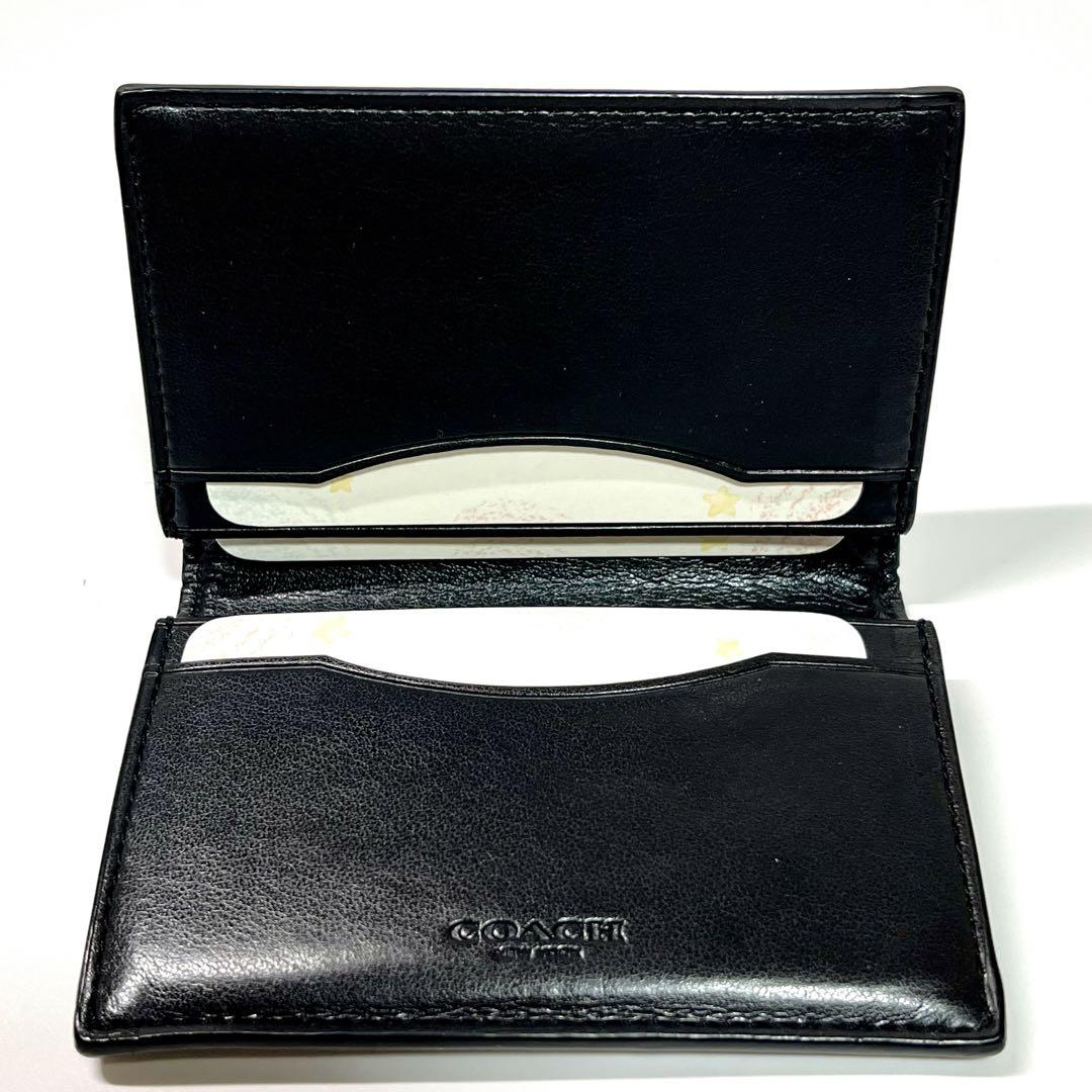 極美品　COACH コーチ　ブラック　シグネチャー　名刺入れ　カードケース