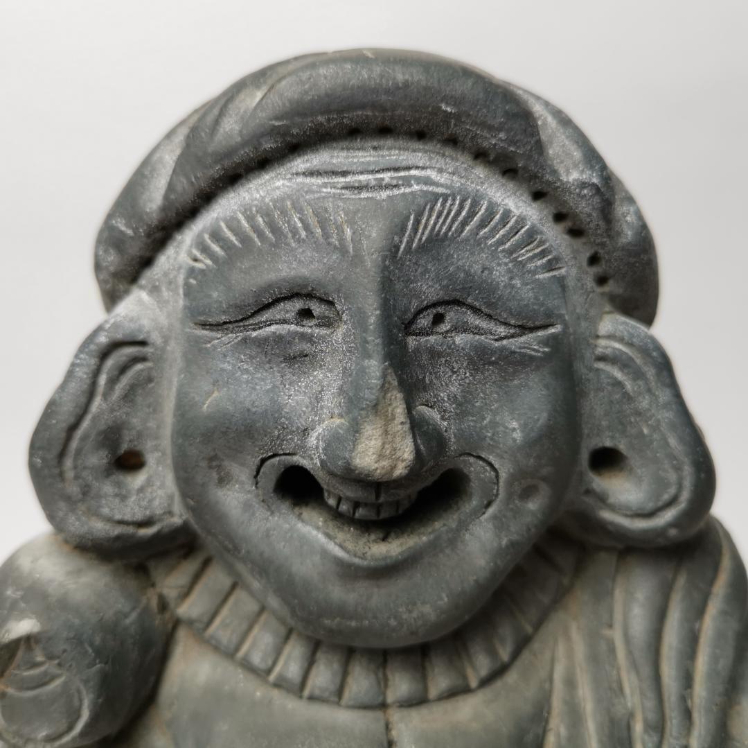 大黒天 鬼瓦 瓦 人形 七福神 恵比寿 大黒 骨董 古道具 時代物 アンティーク 彫刻/オブジェクト 