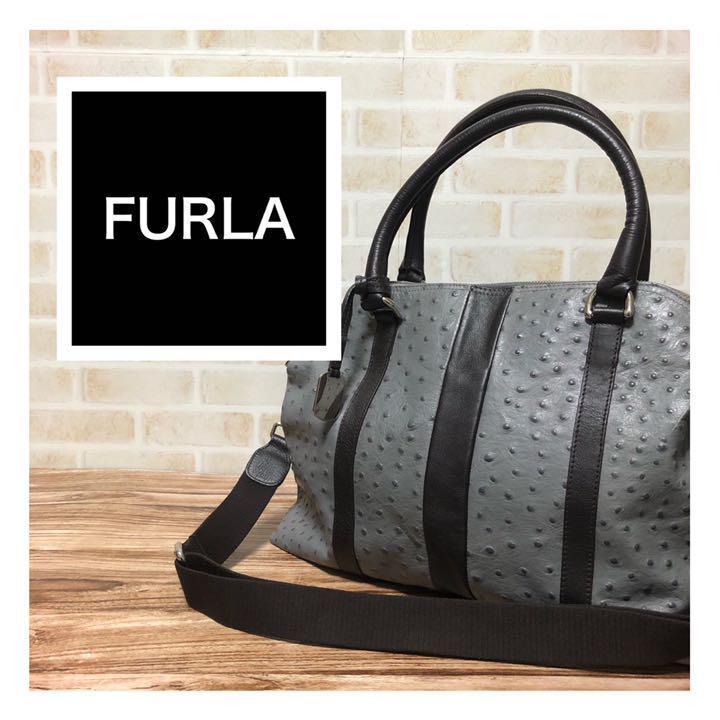 ○日本正規品○ フルラ ハンドバック オーストリッチ ショルダー 2way