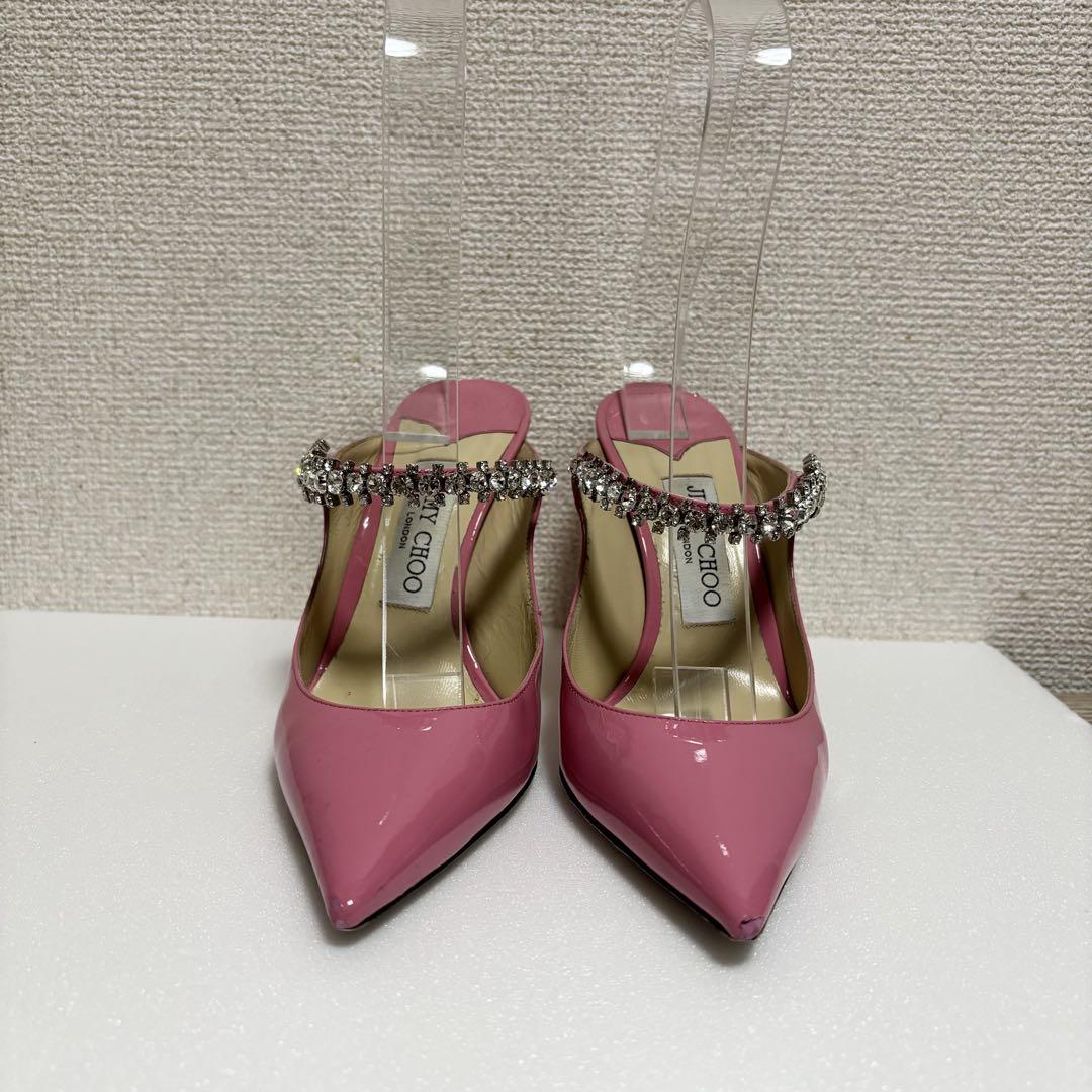 Jimmy Choo ジミーチュー ポインテッドトウ　パンプス24cm ジミー チュウ ボタン付き Black スエード・ポインテッド トゥ