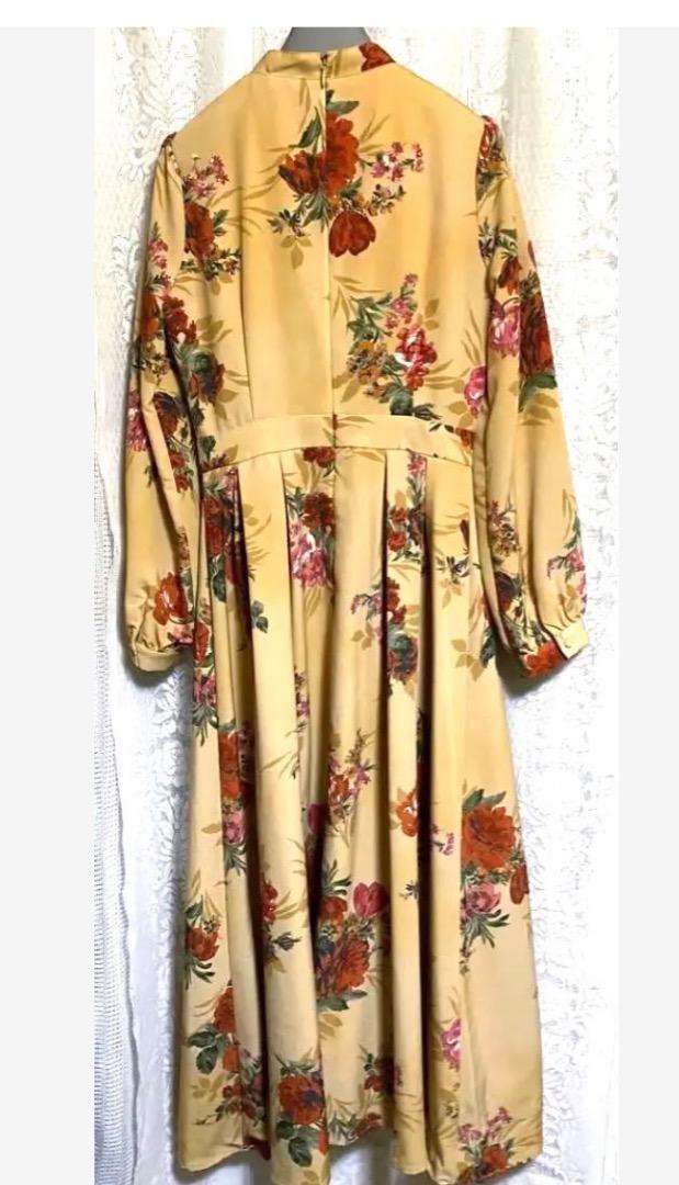 【価格交渉OK】花柄イエローマキシドレス