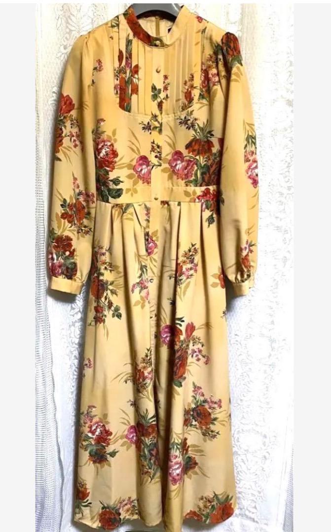 【価格交渉OK】花柄イエローマキシドレス
