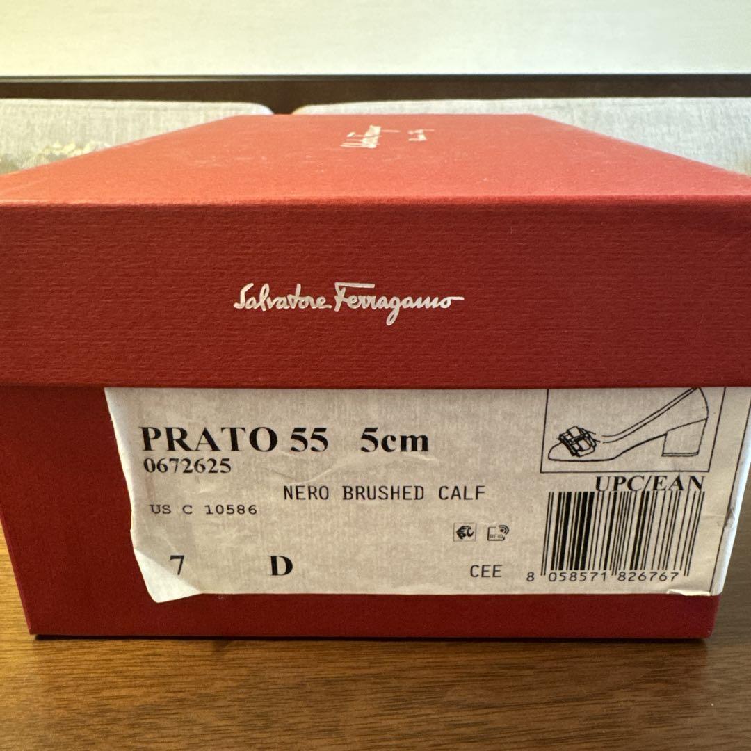 サルヴァトーレフェラガモ　PRATO55チャンキーヒールパンプス（中古）