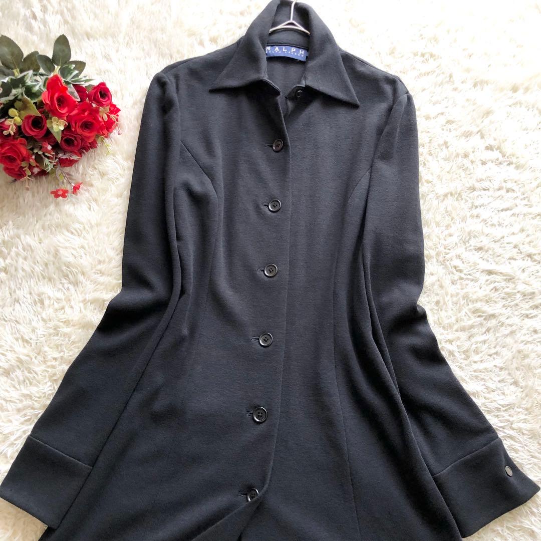 RALPH LAUREN♪シャツワンピース　カフスボタン　ブラック　M 綿