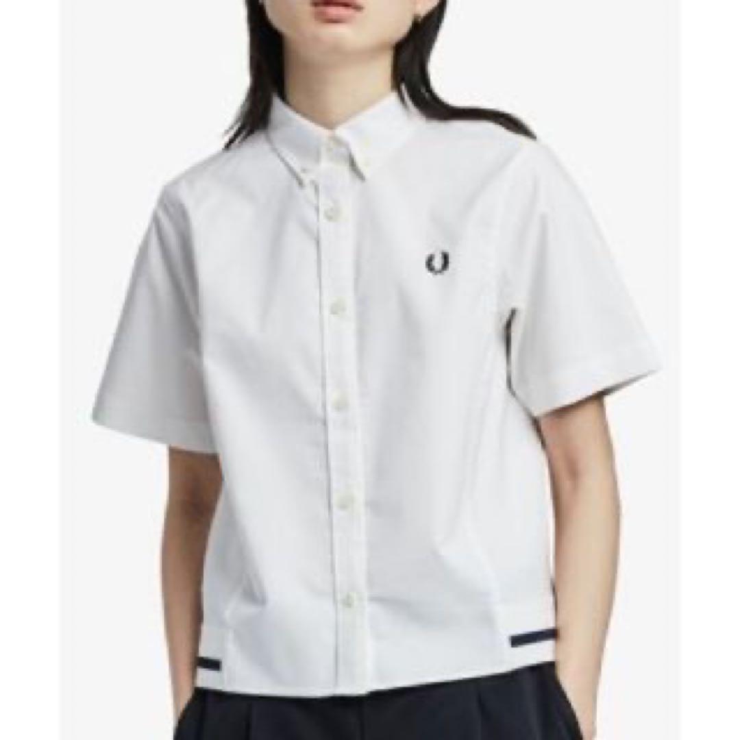 FRED PERRY Oxford Ribbed Hem Shirt ホワイト