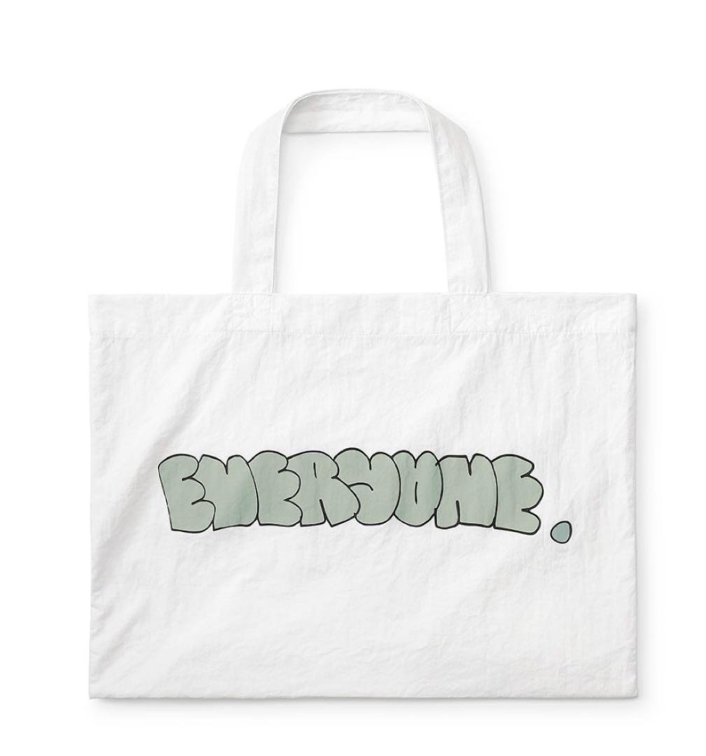 everyone nylon logo tote ネイビー エブリワン everyone nylon logo tote bag (NAVY) | everyone