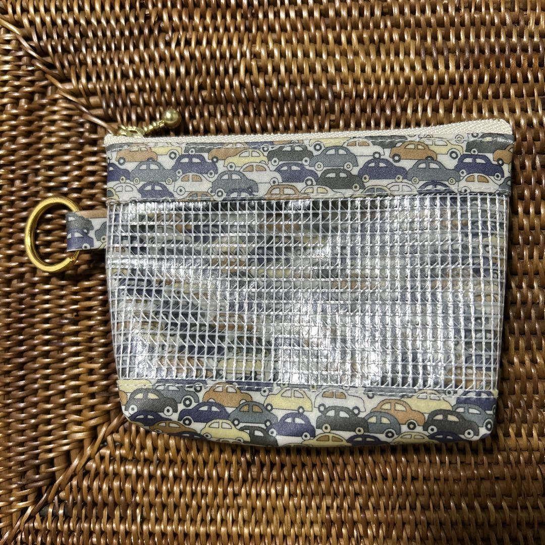 ハンドメイド　リバティラミネートクリアポーチ