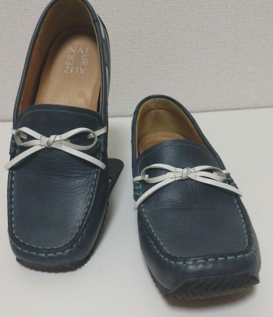 【返品?交換対象商品】 naturalizerレザーデッキシューズ24cmナチュラライザー紺 - メルカリ 靴