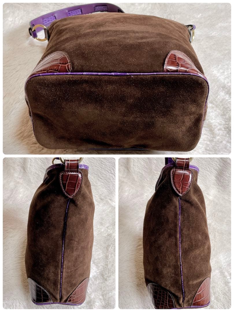 美品 希少 ETRO エトロ スエード クロコ 型押し バケツ ショルダーバッグ 美品 希少 ETRO エトロ スエード クロコ 型押し バケツ ショルダーバッグ