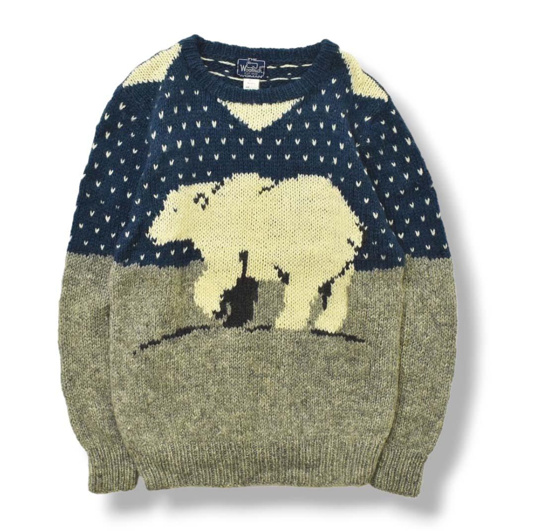 80sヴィンテージ ウールリッチ WOOLRICH ニット セーター L 熊 ♪