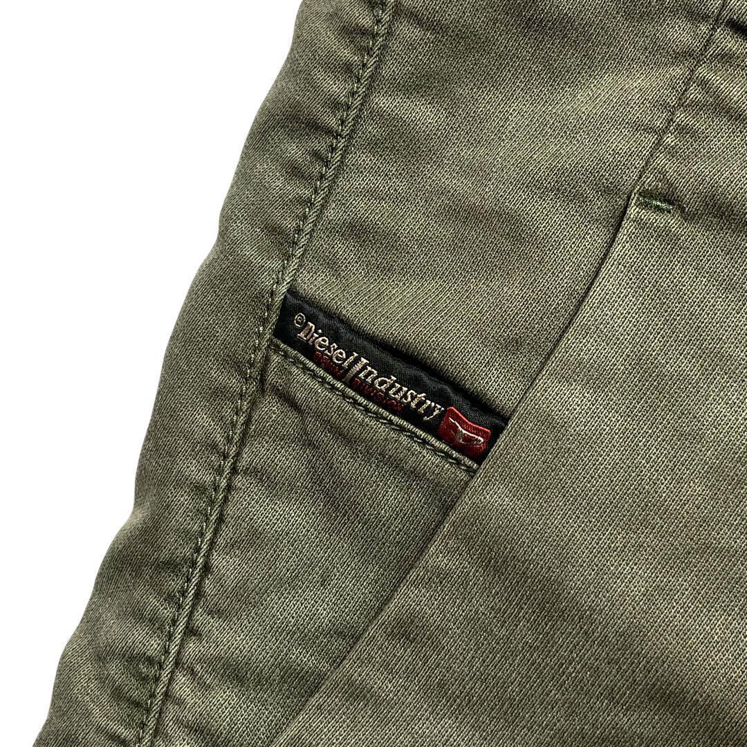 美品 DIESELディーゼル ハーフパンツ カーキ 28 ストレッチ 233