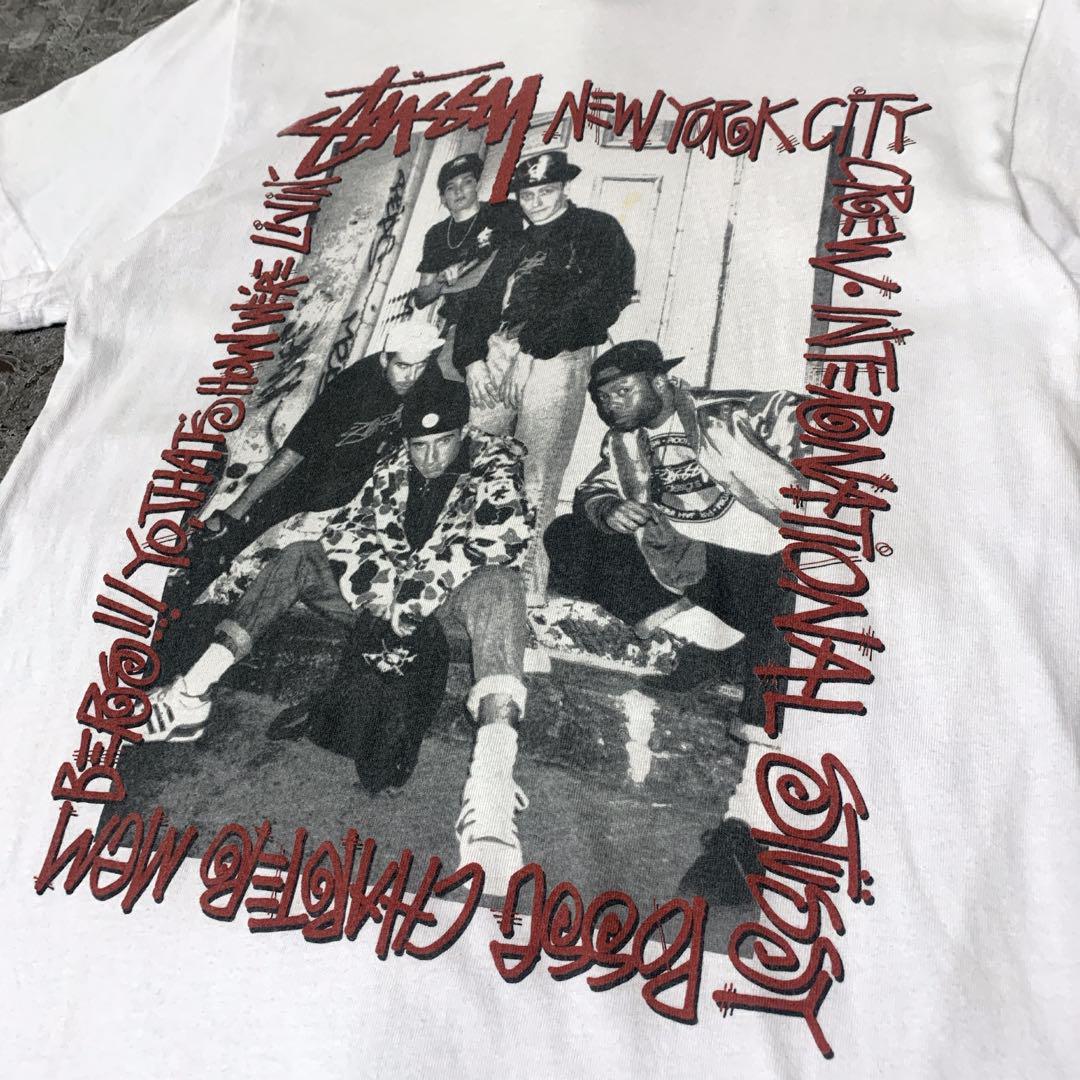【希少USA製/白赤】Stussy オールドステューシー クルーフォトTシャツ