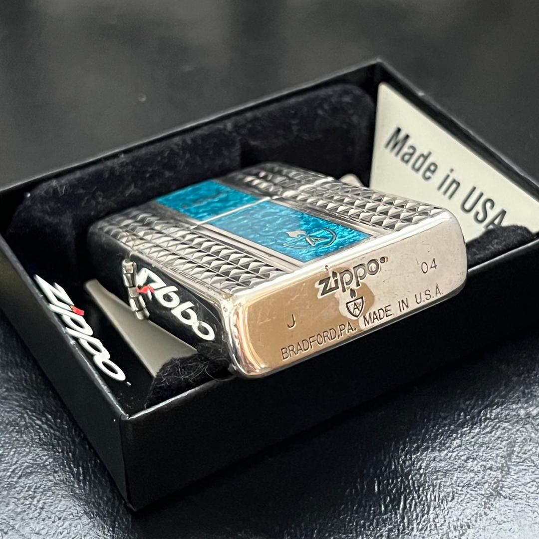 ZIPPO アーマーARMOR ジッポ ダイヤカット2004年貝貼り初期型 画像7