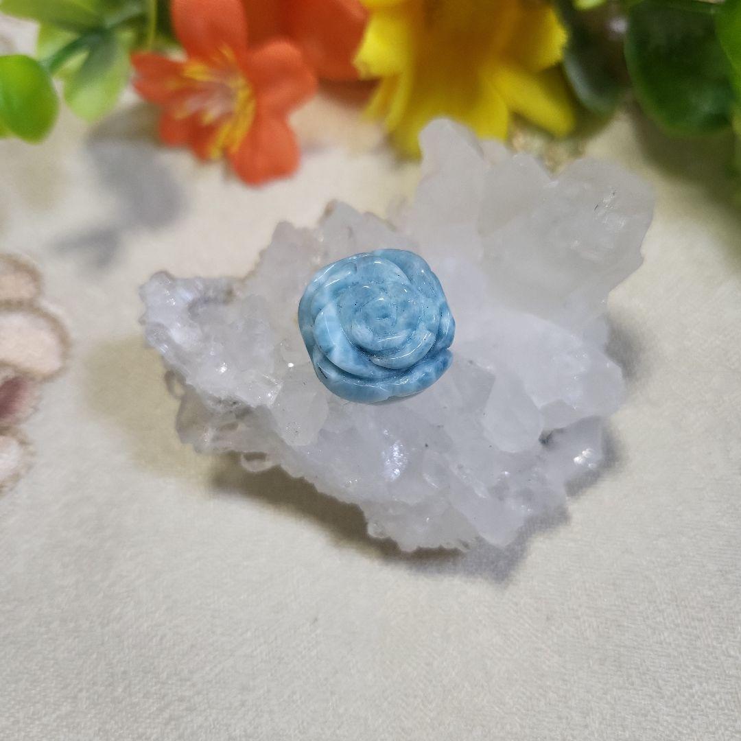 ② ラリマー✨薔薇✨穴有✨14×15×13mm