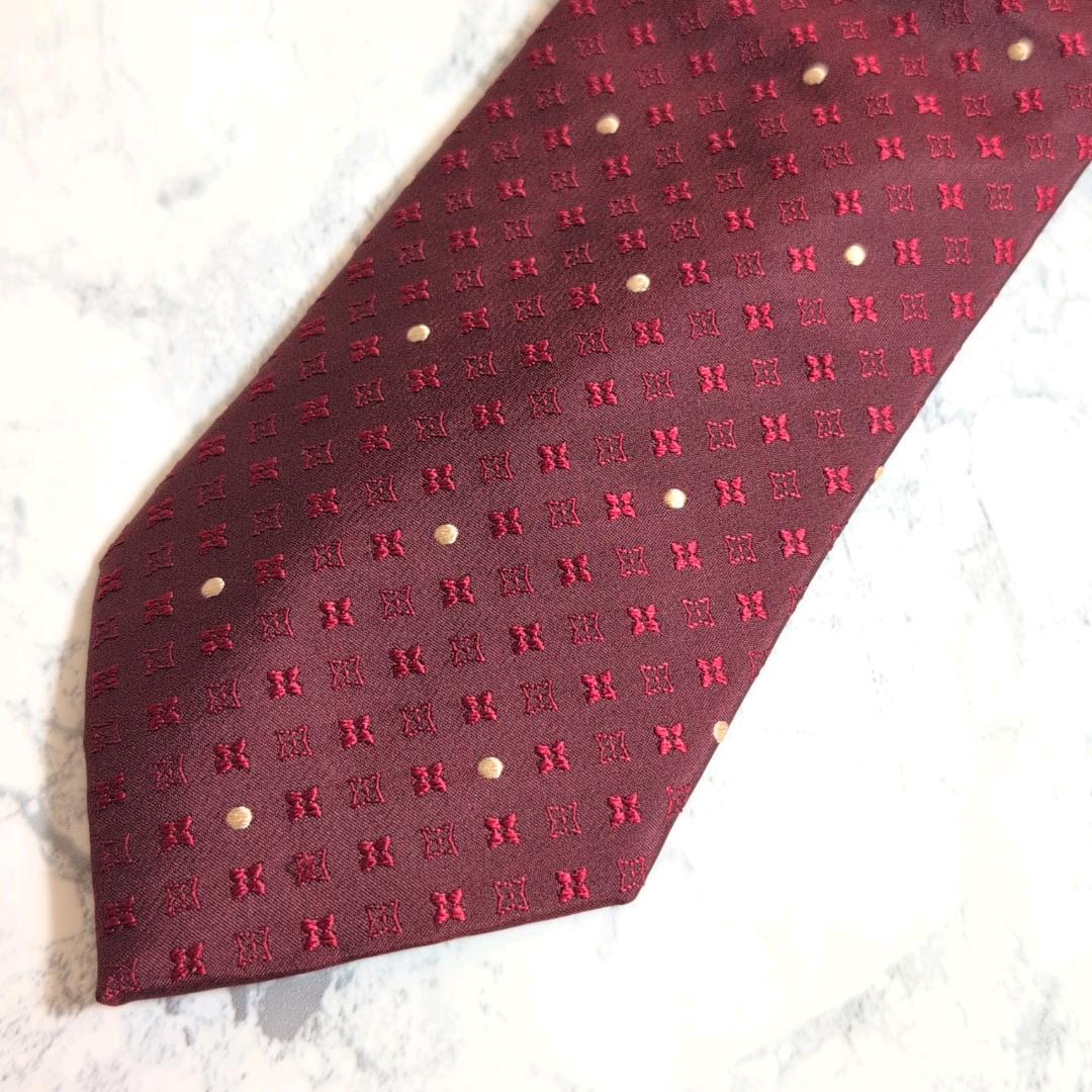 【極美品】Louis Vuitton ネクタイ モノグラム ボルドー