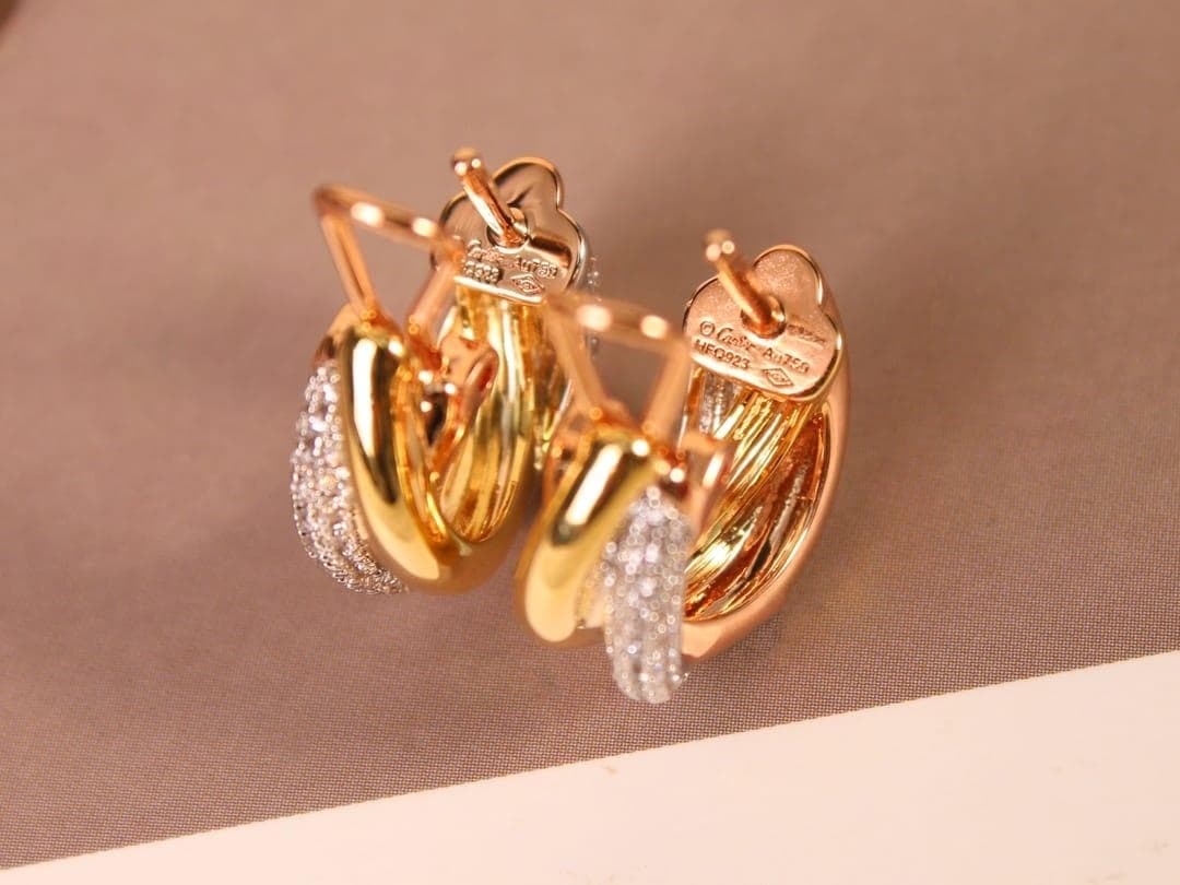 【極美品】Cartier クラシック ダブルリング ダイヤモンドイヤリング