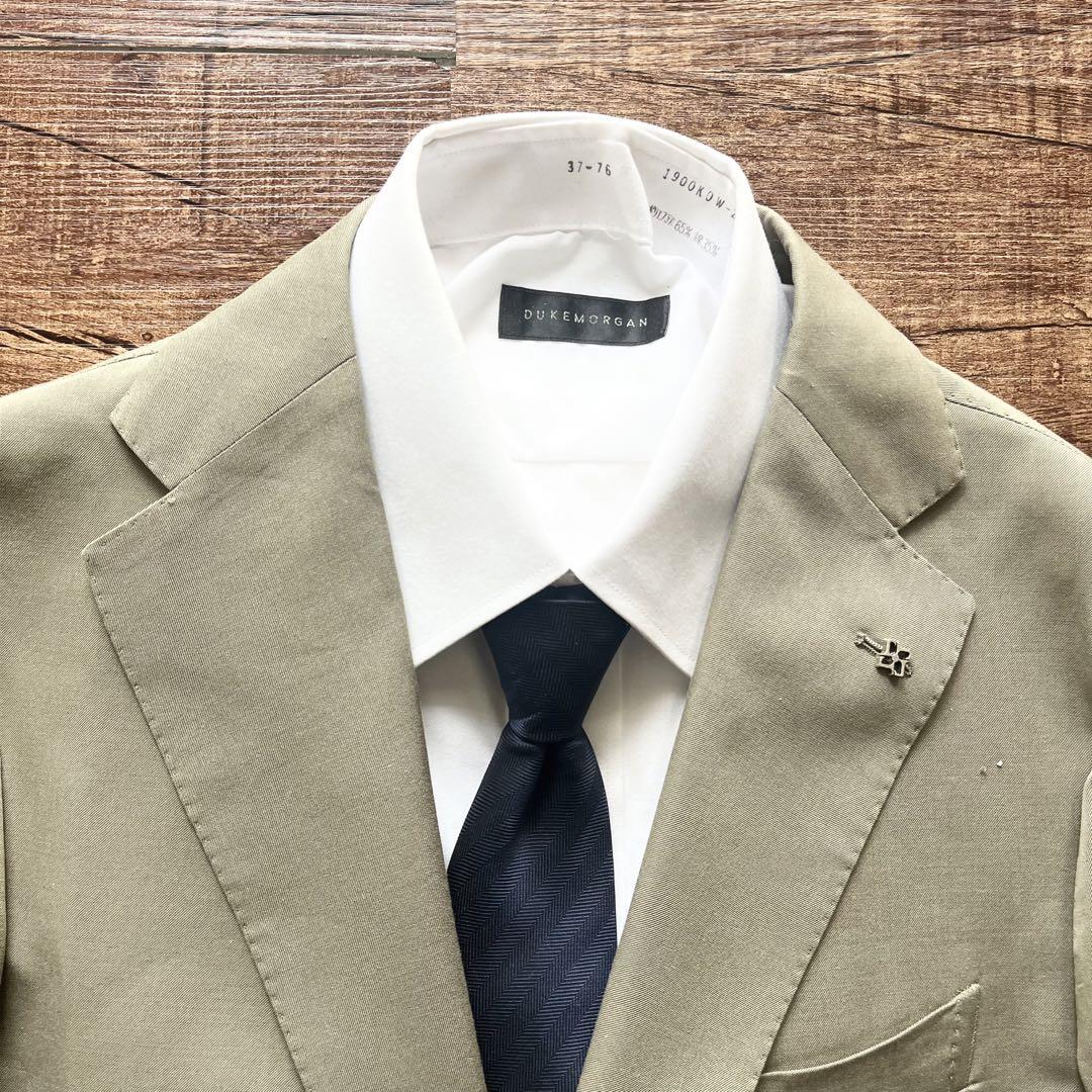 <24SS 美品>TAGLIATORE 最新ロゴ カーキ ウールスーツ 46
