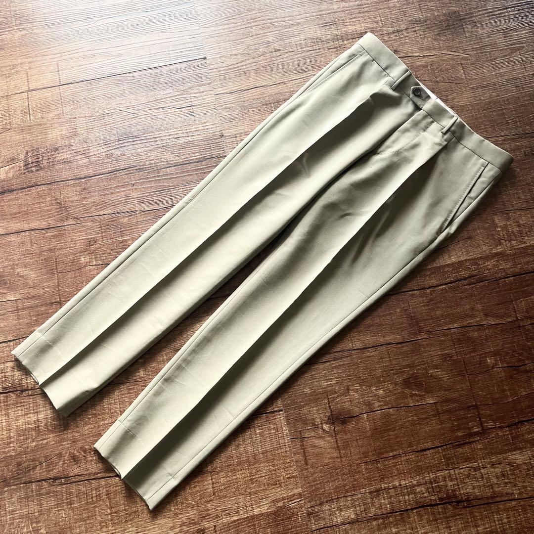 <24SS 美品>TAGLIATORE 最新ロゴ カーキ ウールスーツ 46