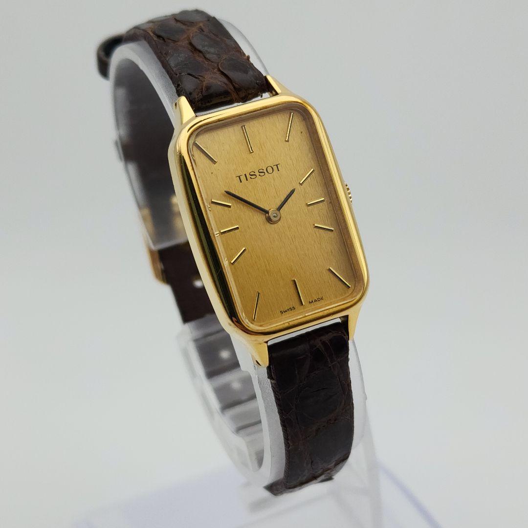 稼働品 TISSOT金めっき（ティソ）手巻き レディース 腕時計 スイス製 美品