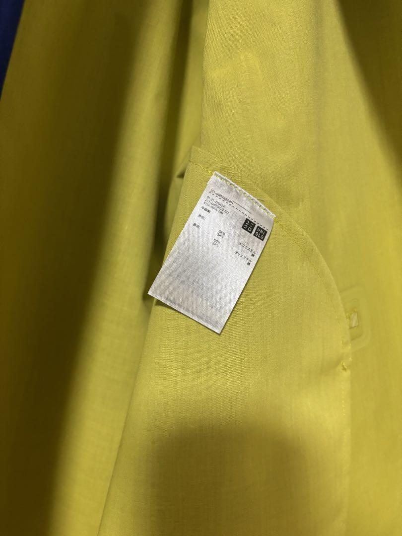 ユニクロ MARNI コラボ ブロックテックハーフ コート L ブルー