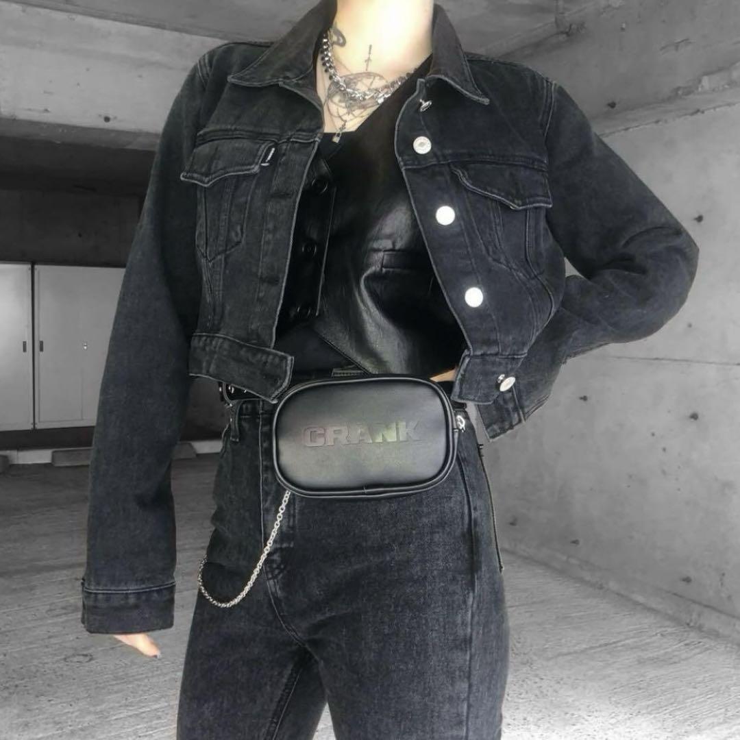 新品　crank　ウエストポーチベルト　ブラック　y2k NANA パンクロック
