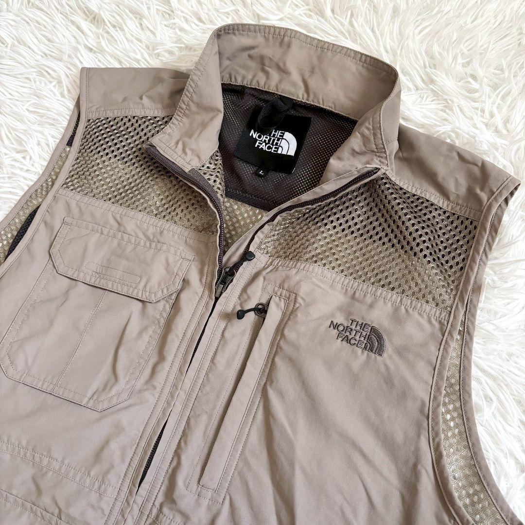 【極美品】ノースフェイス　ナイロンベスト　L ベージュ　KHK SFC 27