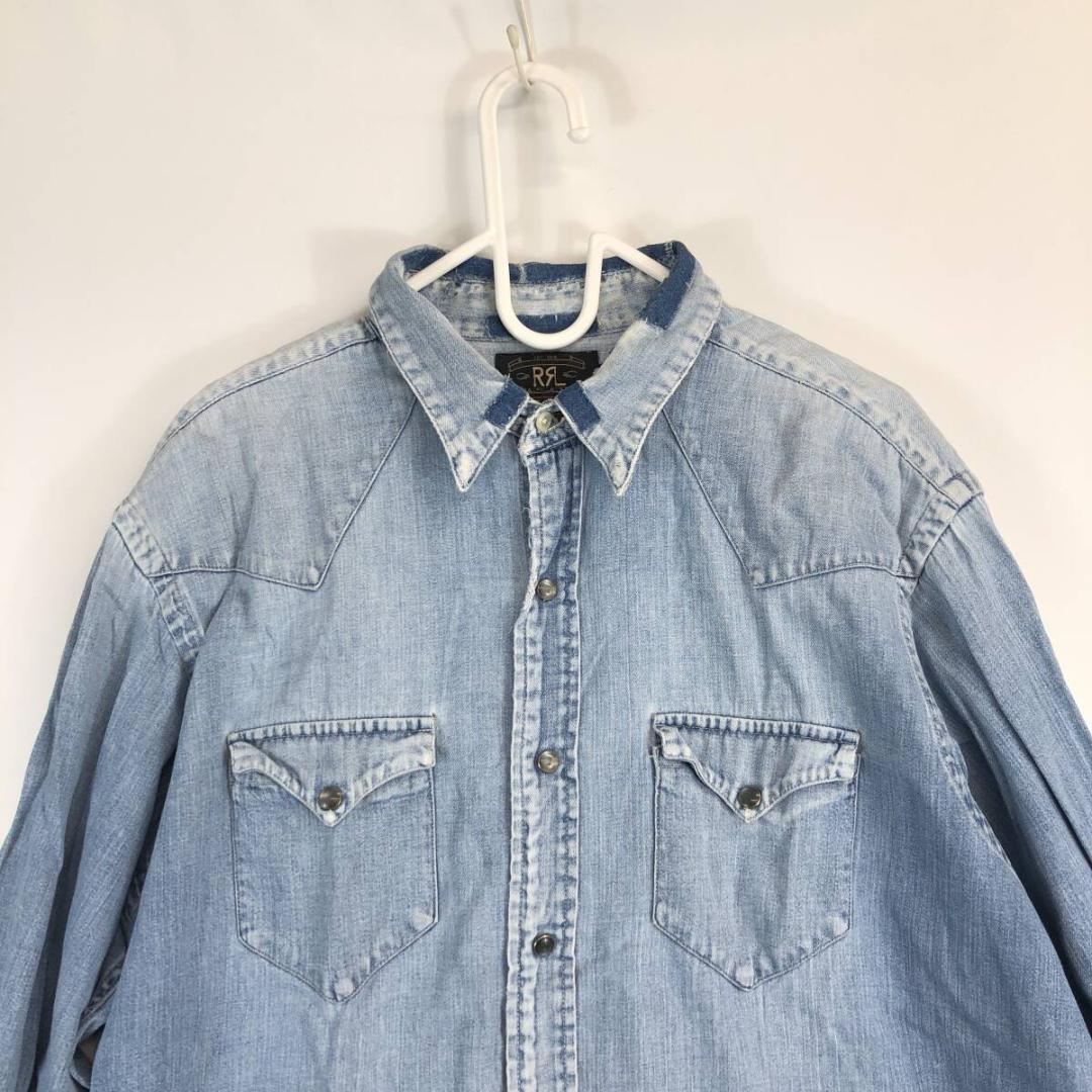 RRL ダブルアールエル ラルフローレン デニムウエスタンシャツ 使用感大