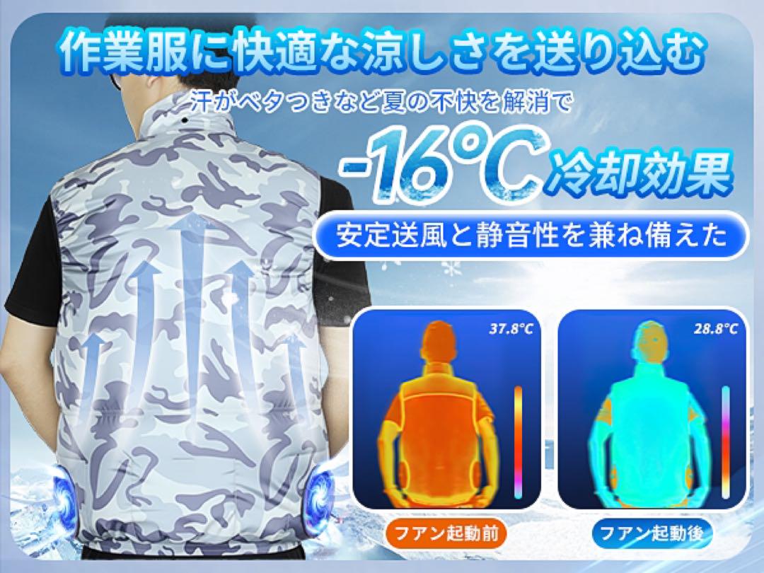 空調作業服 ファン付きベスト バッテリーセット作業用 PSE認証済 熱中症予防
