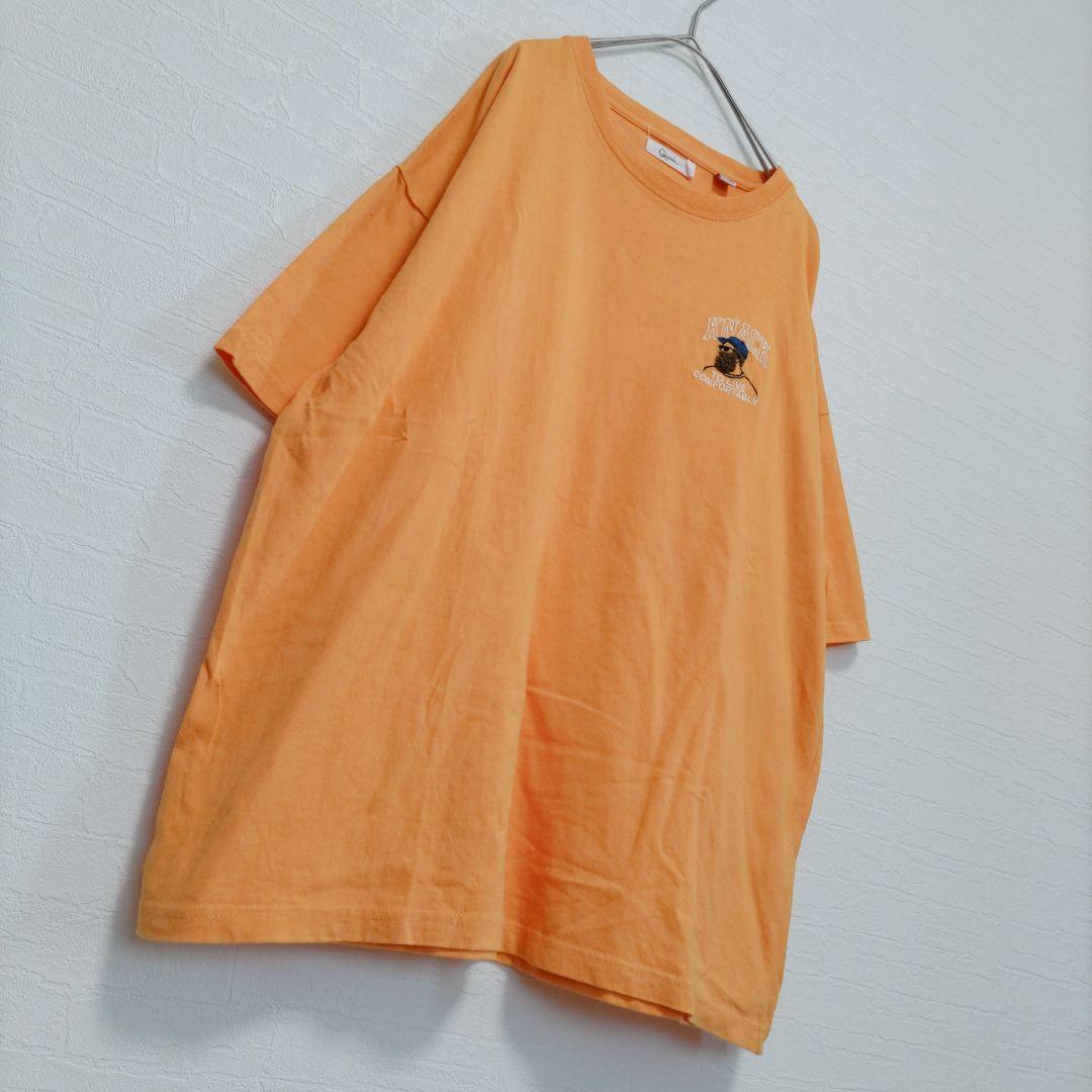 オレンジ色 Sサイズ キャラクターTシャツ クアッシュ Quash Tシャツ【L】オレンジ キャラクター刺繍 綿100