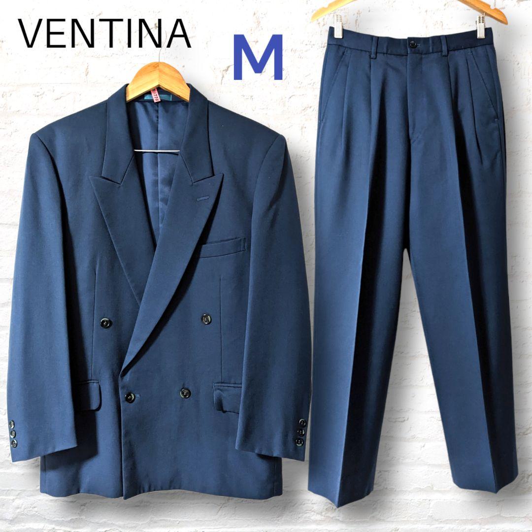atd様専用 美品 VENTINA メンズ ダブルブレスト スーツ  M ブルー
