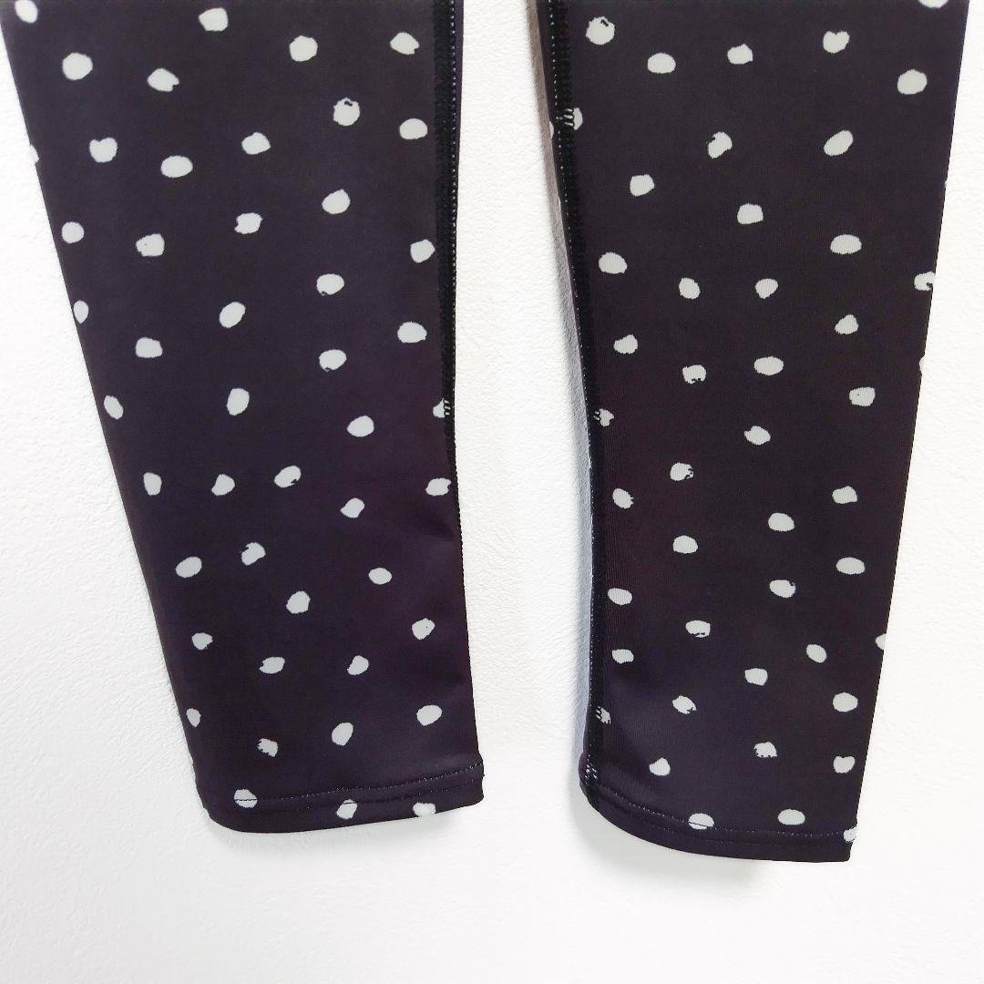 0≪現行品≫emmi yoga ドット柄レギンス 黒＊ヨガウェア バレエ