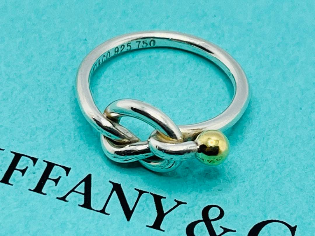 h690 ティファニー　ラブノット　フック&アイ　リング　k18 約11.5号