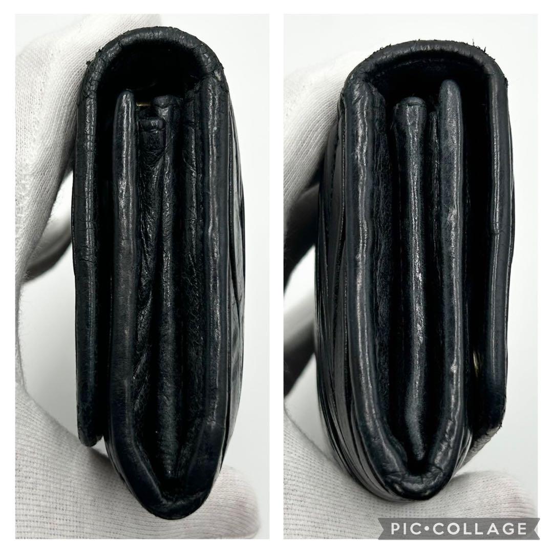 ミュウミュウ　長財布　ロングウォレット　マテラッセ　黒　ゴールド金具