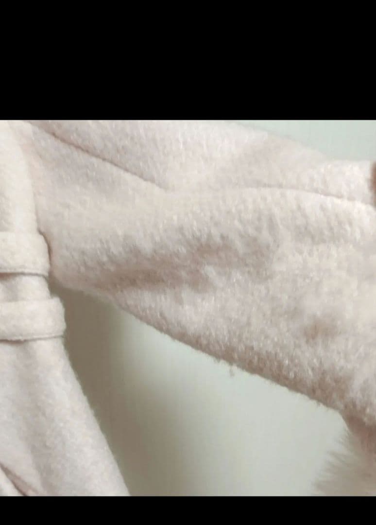 LIZLISA ビジューリボンミニ丈Aラインコート ピンク