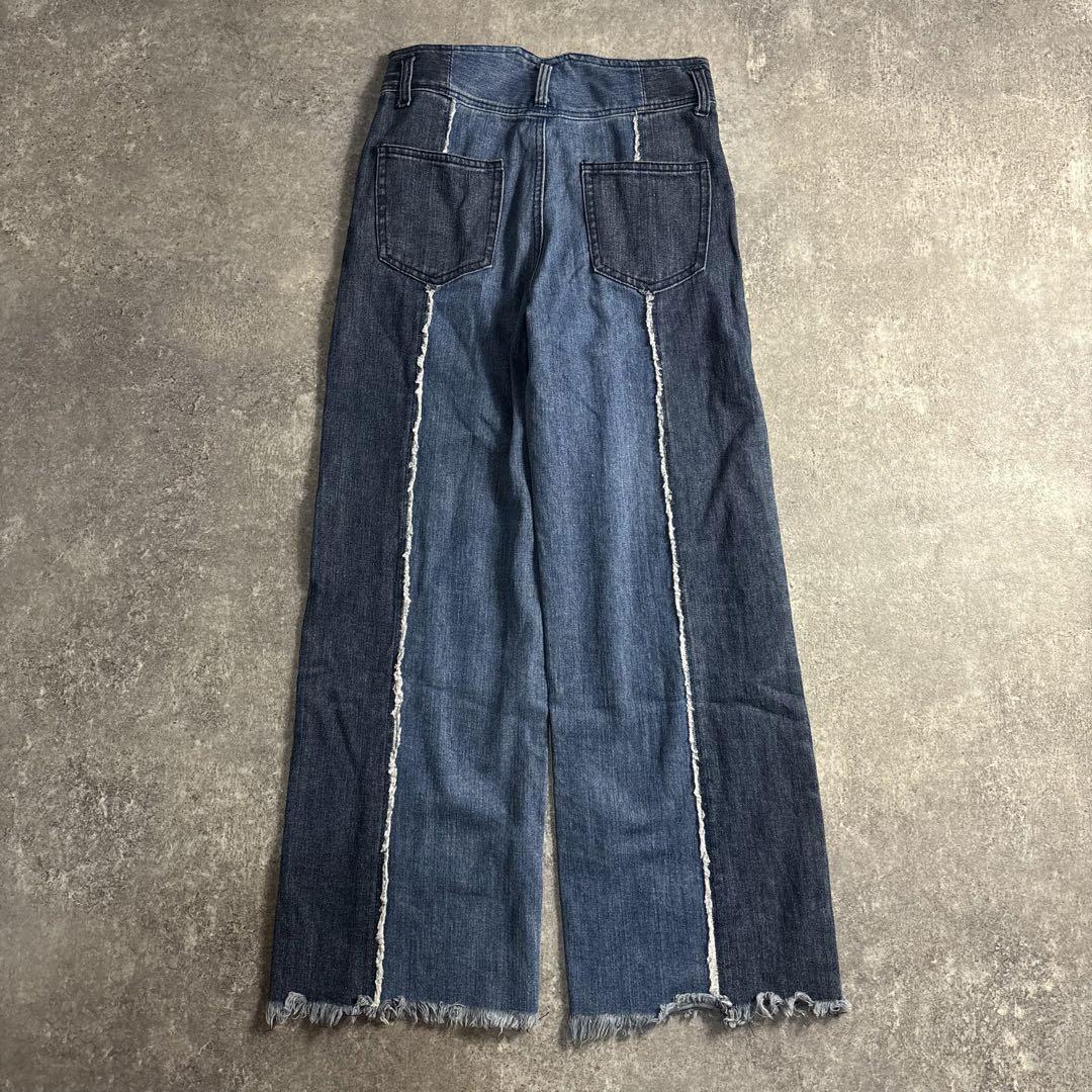 Y2K フレアデニム バイカラー 平成ギャル リメイク風 グランジ NANA
