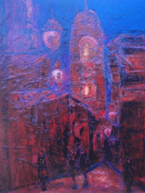 白鳥龍介、【スペイン大聖堂風景】、希少な画集画、新品高級額