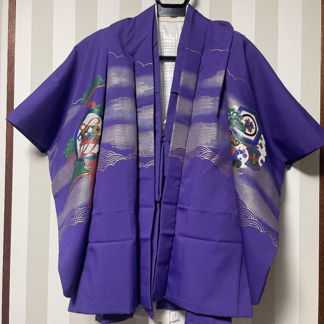 七五三 鷲 紫 5歳 着物セット 男の子