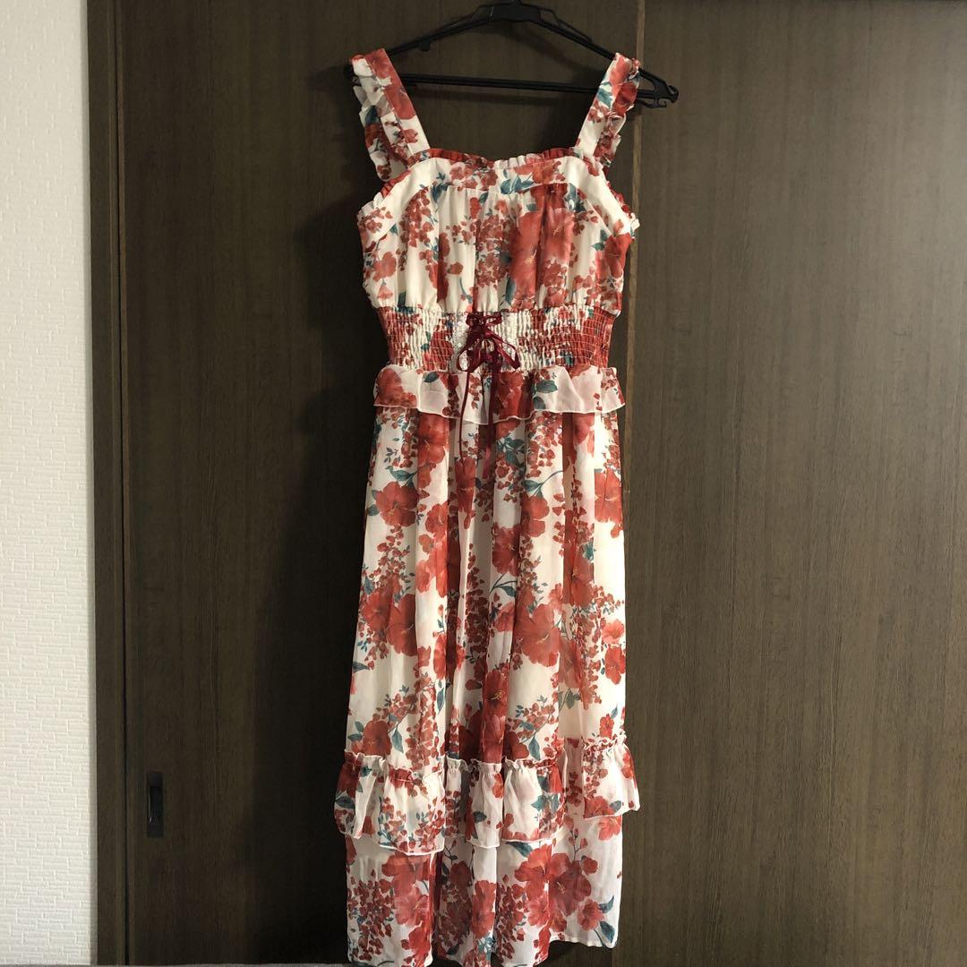 axes femme♡ハイビスカス柄ワンピース♡新品未使用タグ付き♡リゾート