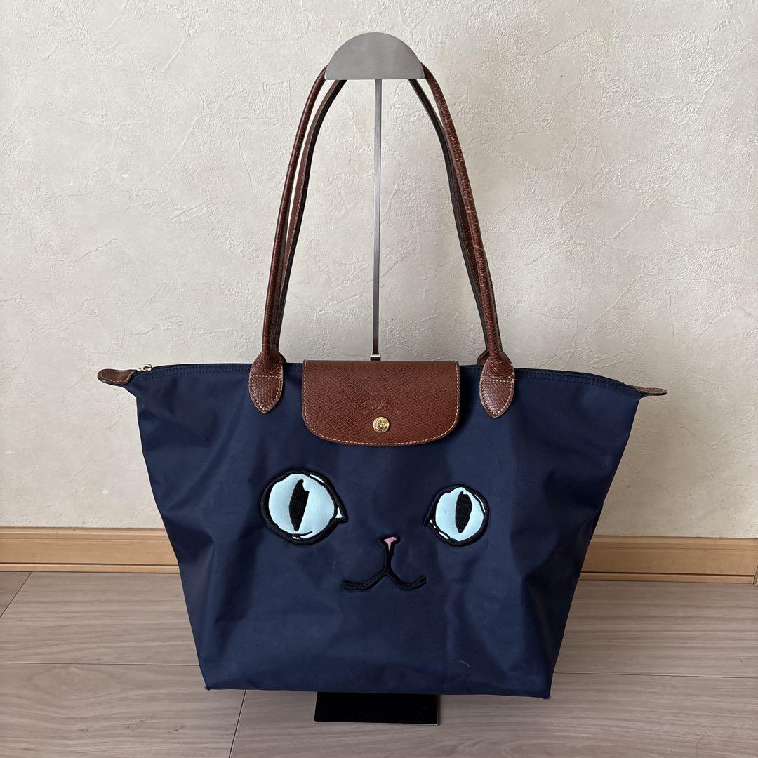LONGCHAMP 正規品 ロンシャン ミャオ MIAOu Lサイズ ロンシャン LONGCHAMP 2018年 ミャオ Lサイズ トートバッグ 青目