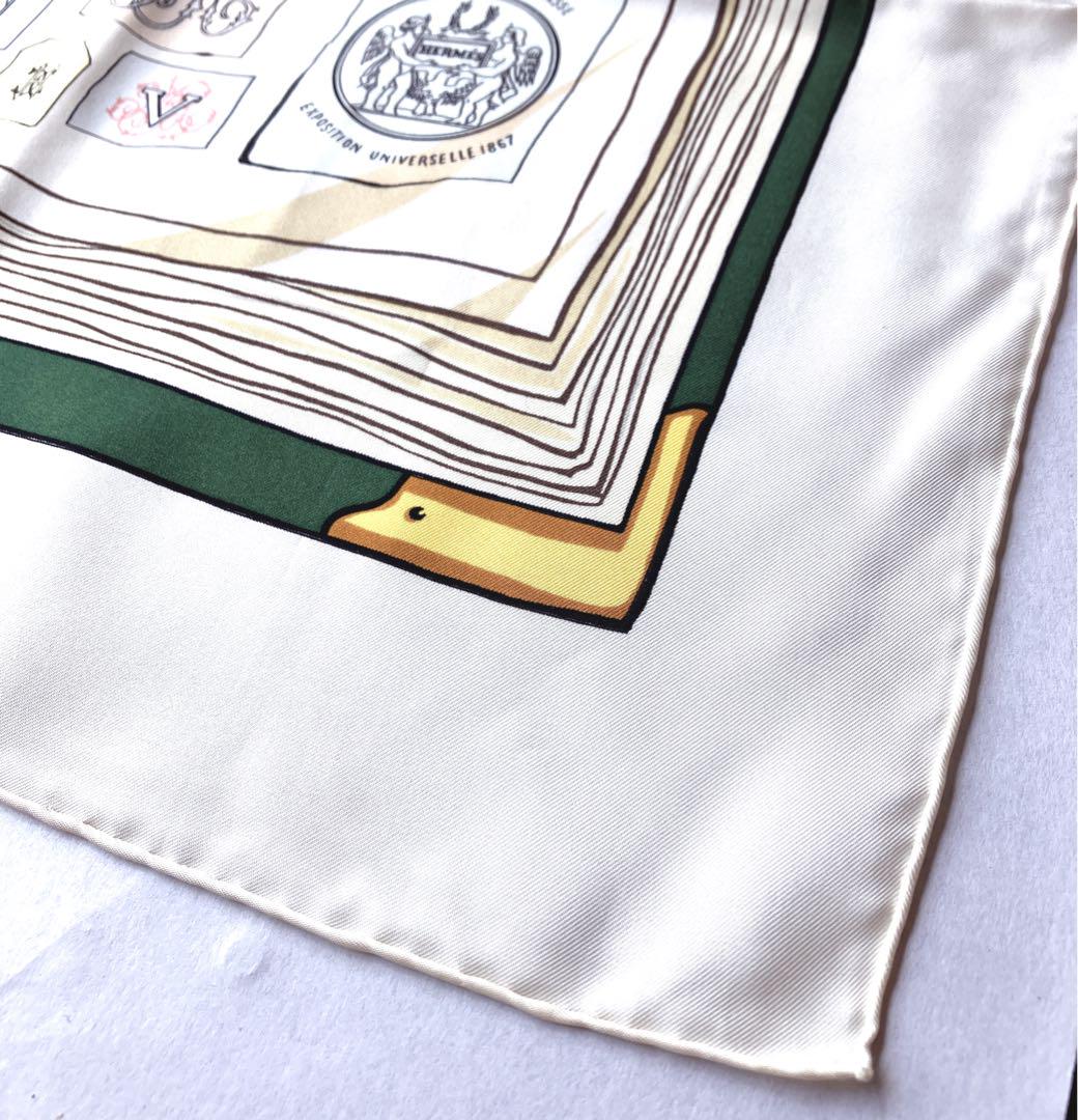 D　HERMES エルメス カレ90 図面や記号 スカーフ　シルク
