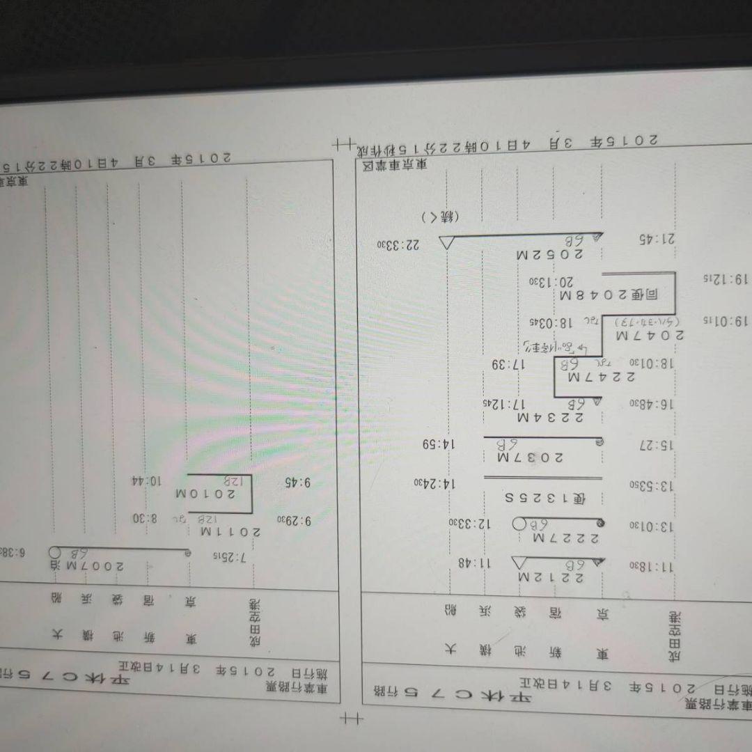 東京車掌区行路一覧表
