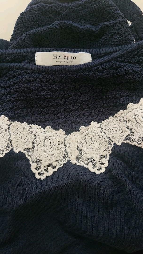 高品質人気SALE 限定 Lace-trimmed Cotton-blend Knit Dress sHfzp-m88653704071 高評価低価