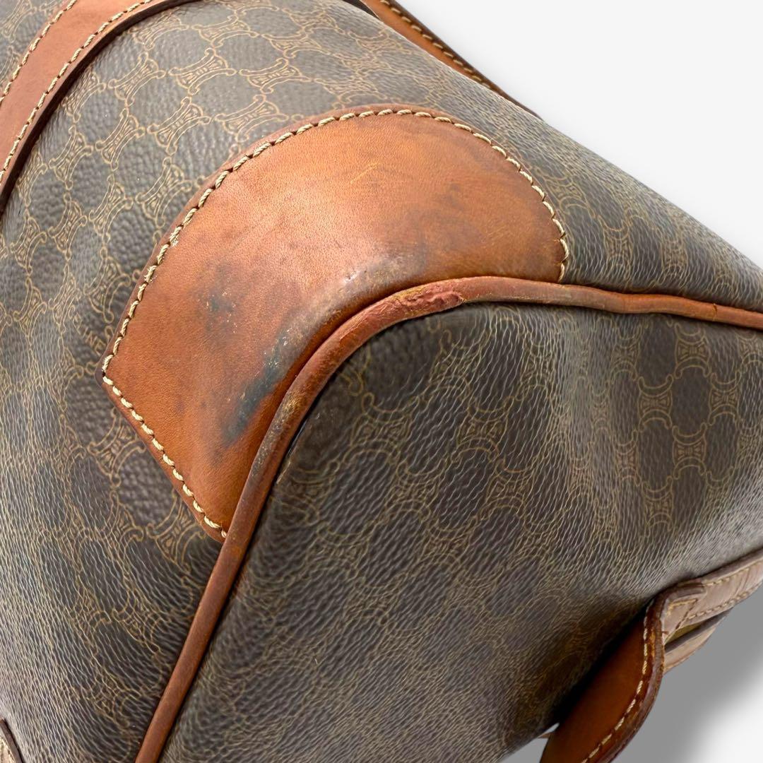 セリーヌ ミニボストン ハンドバッグ マカダム トリオンフ PVC ヴィンテージ セリーヌ ミニボストン ハンドバッグ マカダム トリオンフ PVC ヴィンテージ