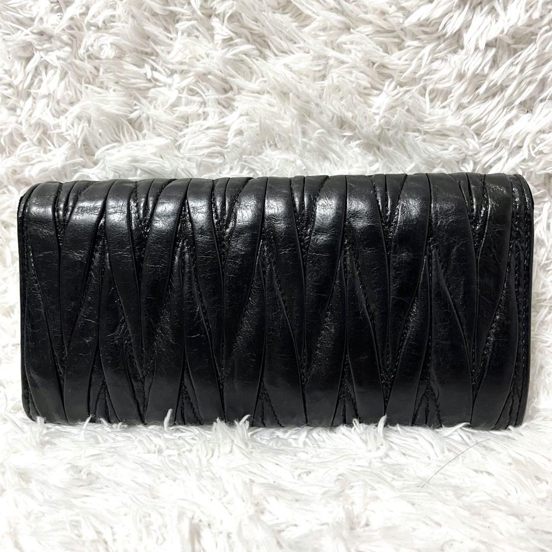 ✨激レア✨miumiu マテラッセ 長財布 キルティング ロゴ金具 ブラック
