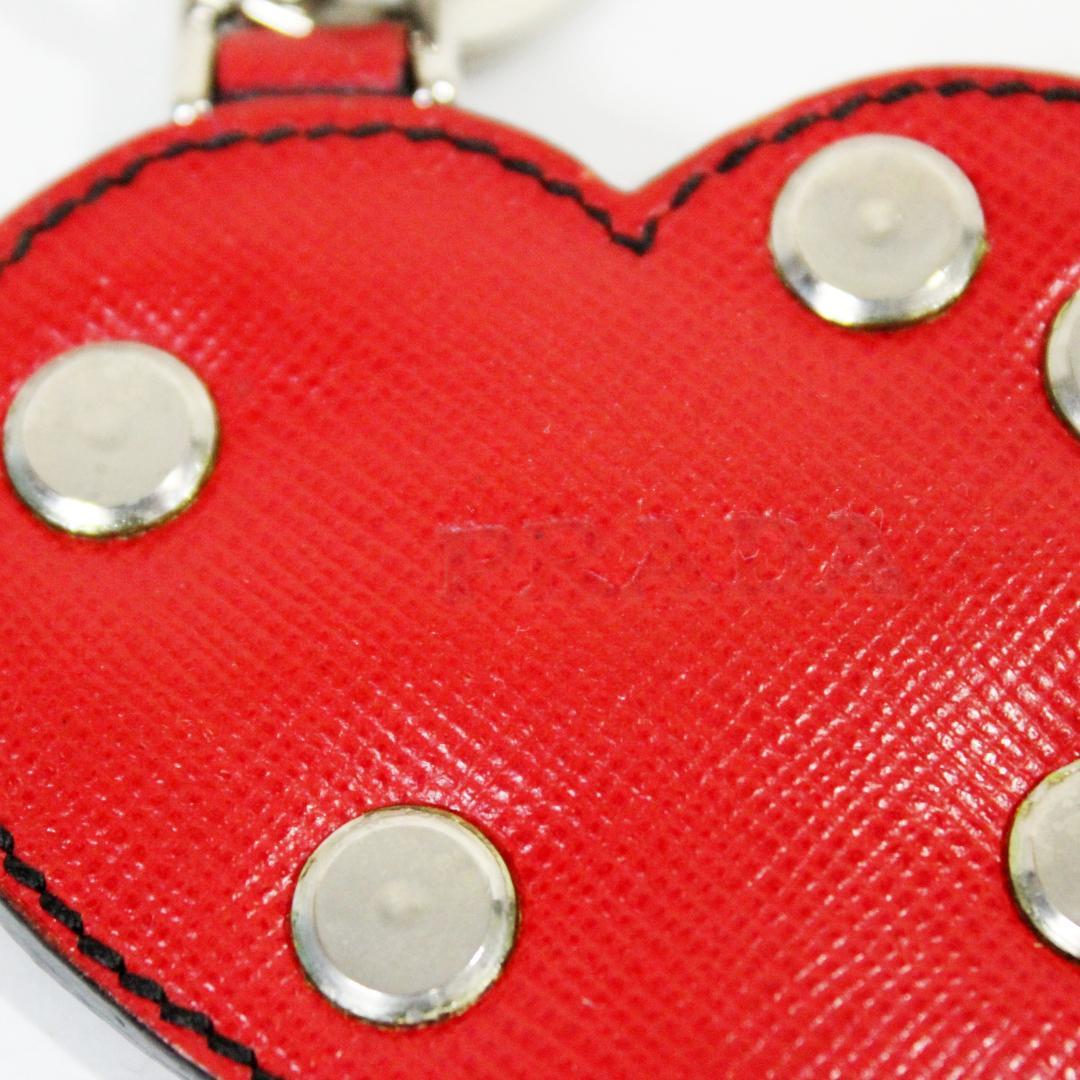 極美品 PRADA プラダ キーリング キーホルダー ハート シルバー